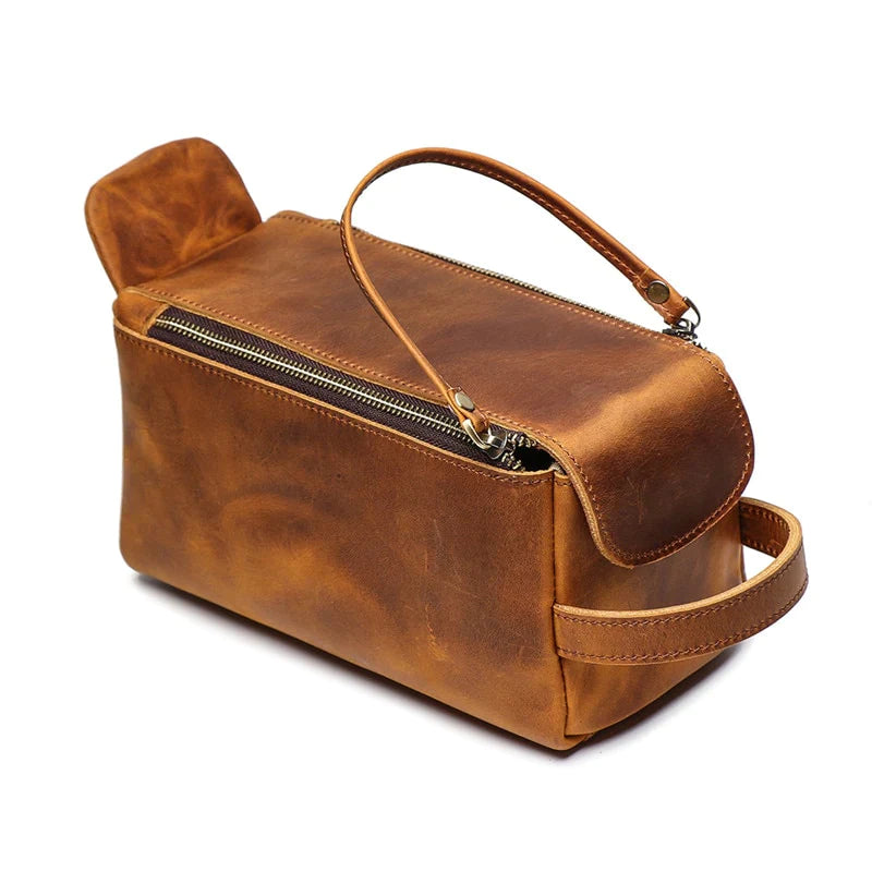 Dado Leather Dopp Kit | Handmade Leather Toiletry Bag 24Hr Smart